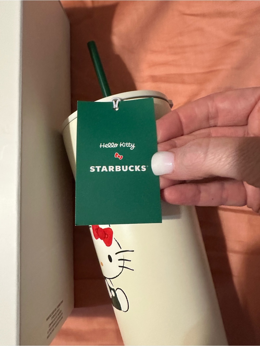 STARBUCKS Hello Kitty Cream Tumbler and STARBUCKS Peanuts tumbler new with tags - Picture 2 of 7